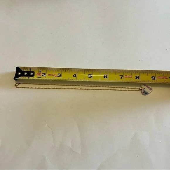 Name Necklace Catherine Dolphin Heart Ceramic Gold Tone Chain - Picture 5 of 5